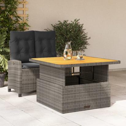Set mobilier de grădină cu perne, 2 piese, gri, poliratan GartenMobel Dekor