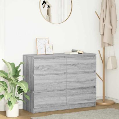 Servantă, gri sonoma, 100x35x76 cm, lemn prelucrat GartenMobel Dekor