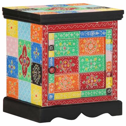 Noptiera multicolor 40x35x45 cm lemn masiv de mango GartenMobel Dekor