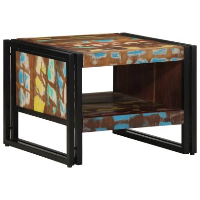 Masuta de cafea multicolora 50x50x38 cm lemn masiv recuperat GartenMobel Dekor