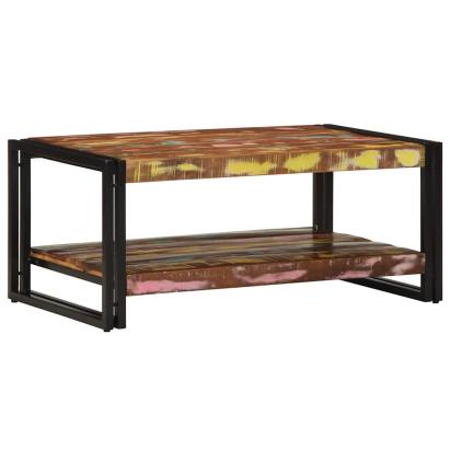 Masuta de cafea multicolora 90x50x38 cm lemn masiv recuperat GartenMobel Dekor