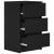 Noptiera cu 3 sertare Negru 39x35x65 cm GartenMobel Dekor