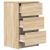 Noptiere cu 3 sertare 2 buc Stejar Sonoma 39x35x65 cm GartenMobel Dekor