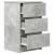 Noptiere cu 3 sertare 2 buc Beton Gri 39x35x65 cm GartenMobel Dekor