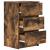 Noptiera cu 3 sertare stejar afumat 39x35x65 cm GartenMobel Dekor