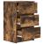 Noptiere cu 3 sertare 2 buc Stejar afumat 39x35x65 cm GartenMobel Dekor