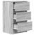 Noptiere cu 3 sertare 2 buc Gri Sonoma 39x35x65 cm GartenMobel Dekor