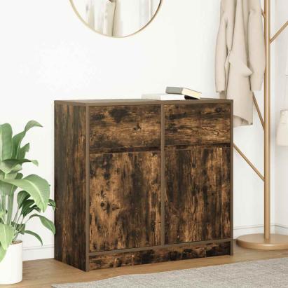 Bufetă cu sertar stejar afumat 80x34x76 cm lemn de stratificat GartenMobel Dekor