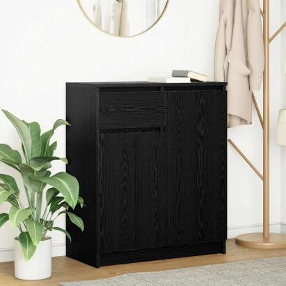 Bufetă cu sertar Stejar negru 71x35x84 cm Lemn prelucrat GartenMobel Dekor