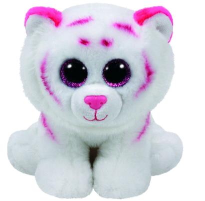PLUS TY 24CM BEANIE BABIES TABOR TIGRU ALB ROZ SuperHeroes ToysZone