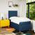 Pat box spring cu saltea, albastru, 80x200 cm, textil GartenMobel Dekor