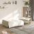 Canapea extensibilă cu 2 locuri, cappuccino, piele ecologică GartenMobel Dekor