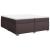 Pat box spring cu saltea, maro închis, 200x200 cm, textil GartenMobel Dekor