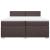 Pat box spring cu saltea, maro închis, 200x200 cm, textil GartenMobel Dekor