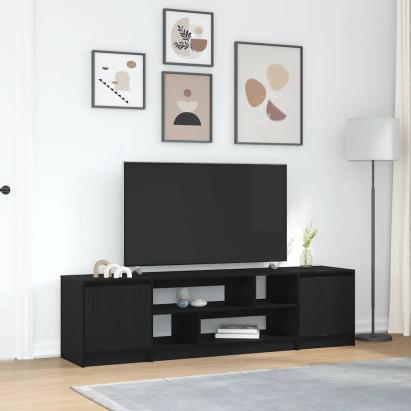 Dulap TV Stejar Negru 188,5x41x50 cm Lemn prelucrat GartenMobel Dekor
