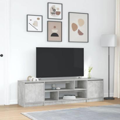 Comodă TV, gri beton, 188,5x41x50 cm, lemn prelucrat GartenMobel Dekor
