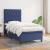 Pat box spring cu saltea, albastru, 80x200 cm, textil GartenMobel Dekor