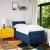 Pat box spring cu saltea, albastru, 80x200 cm, textil GartenMobel Dekor