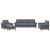 Set de canapele cu perne, 4 piese, gri închis, catifea GartenMobel Dekor