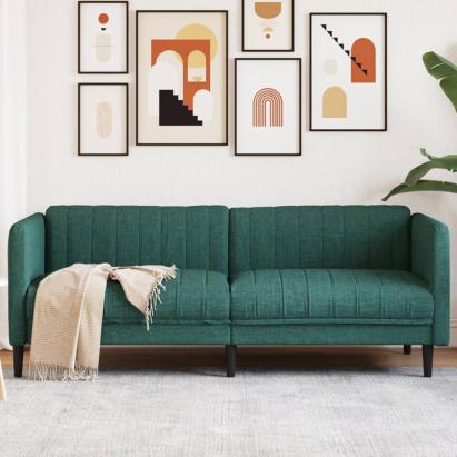 Canapea cu 3 locuri, verde închis, material textil GartenMobel Dekor
