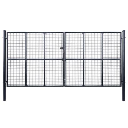 Poartă din plasă grădină, oțel galvanizat, 400 x 100 cm, gri GartenMobel Dekor