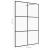 Paravan de duș walk-in negru 140x195 cm sticlă ESG transparentă GartenMobel Dekor