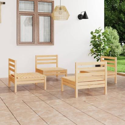 Set mobilier de grădină, 4 piese, lemn masiv de pin GartenMobel Dekor