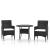 Set mobilier bistro grădină 3 piese, negru, poliratan și sticlă GartenMobel Dekor