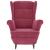 Fotoliu cu spătar cu aripi și taburet, roșu vin, catifea GartenMobel Dekor
