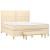 Pat continental cu saltea, crem, 180x200 cm, textil GartenMobel Dekor