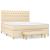Pat continental cu saltea, crem, 180x200 cm, textil GartenMobel Dekor