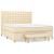 Pat continental cu saltea, crem, 180x200 cm, textil GartenMobel Dekor