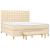 Pat continental cu saltea, crem, 180x200 cm, textil GartenMobel Dekor