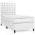 Pat box spring cu saltea, alb, 90x200 cm, piele ecologică GartenMobel Dekor