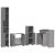 Set mobilier de baie, 4 piese, gri sonoma, lemn prelucrat GartenMobel Dekor
