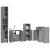 Set mobilier de baie, 4 piese, gri sonoma, lemn prelucrat GartenMobel Dekor