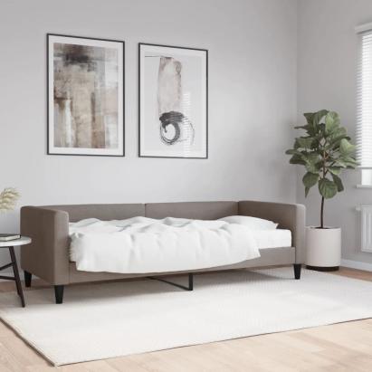 Pat de zi cu saltea, gri taupe, 80x200 cm, textil GartenMobel Dekor