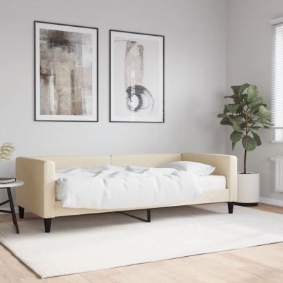 Pat de zi cu saltea, crem, 90x200 cm, textil GartenMobel Dekor