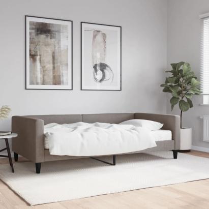 Pat de zi cu saltea, gri taupe, 100x200 cm, textil GartenMobel Dekor