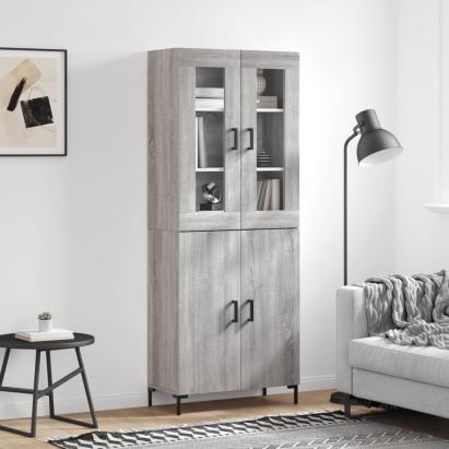 Dulap înalt, gri sonoma, 69,5x34x180 cm, lemn compozit GartenMobel Dekor