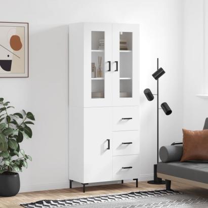 Dulap înalt, alb, 69,5x34x180 cm, lemn compozit GartenMobel Dekor