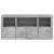 Servantă cu lumini LED, gri beton, 142,5x37x67 cm GartenMobel Dekor