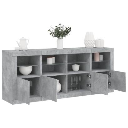 Servantă cu lumini LED, gri beton, 163x37x67 cm GartenMobel Dekor