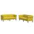 Set canapea 2 piese, galben, catifea GartenMobel Dekor
