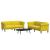Set canapea 2 piese, galben, catifea GartenMobel Dekor