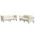 Set canapea 2 piese, crem, catifea GartenMobel Dekor