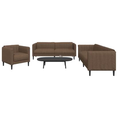 Set de canapele, 3 piese, maro, textil GartenMobel Dekor