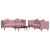 Set canapea cu perne, 2 piese, roz, catifea GartenMobel Dekor