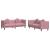 Set canapea cu perne, 2 piese, roz, catifea GartenMobel Dekor
