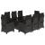 Set mobilier de grădină cu perne, 9 piese, negru, poliratan GartenMobel Dekor